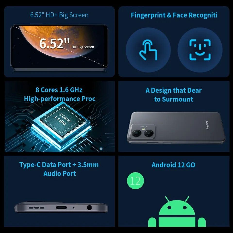 Смартфон FreeYond F9 6.5" 3+3/128Gb 5000 mAh 13Mp новые запечатаные