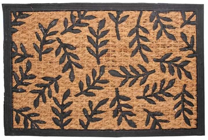 Wycieraczka pod drzwi do butów prostokątna kokosowa gumowa 60x40cm