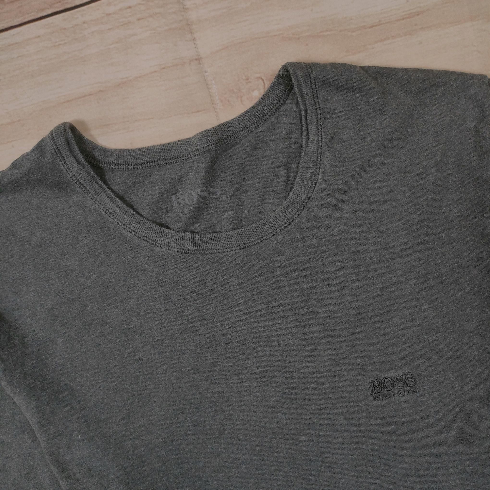 BOSS Koszulka T-Shirt Szara Męska Logowana r. S