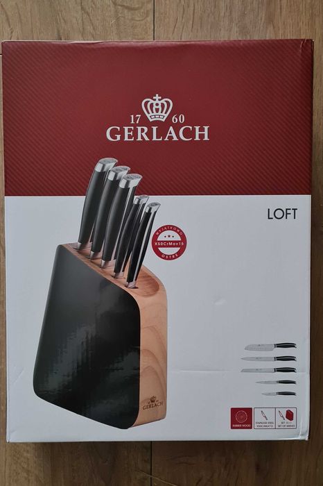 Zestaw noży kuchennych w bloku Gerlach Loft 981 nowy