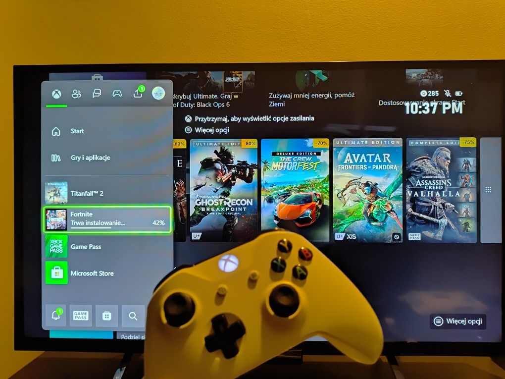 Konsola Xbox ONE S 1TB JAK NOWY Zestaw pad kable pudełko