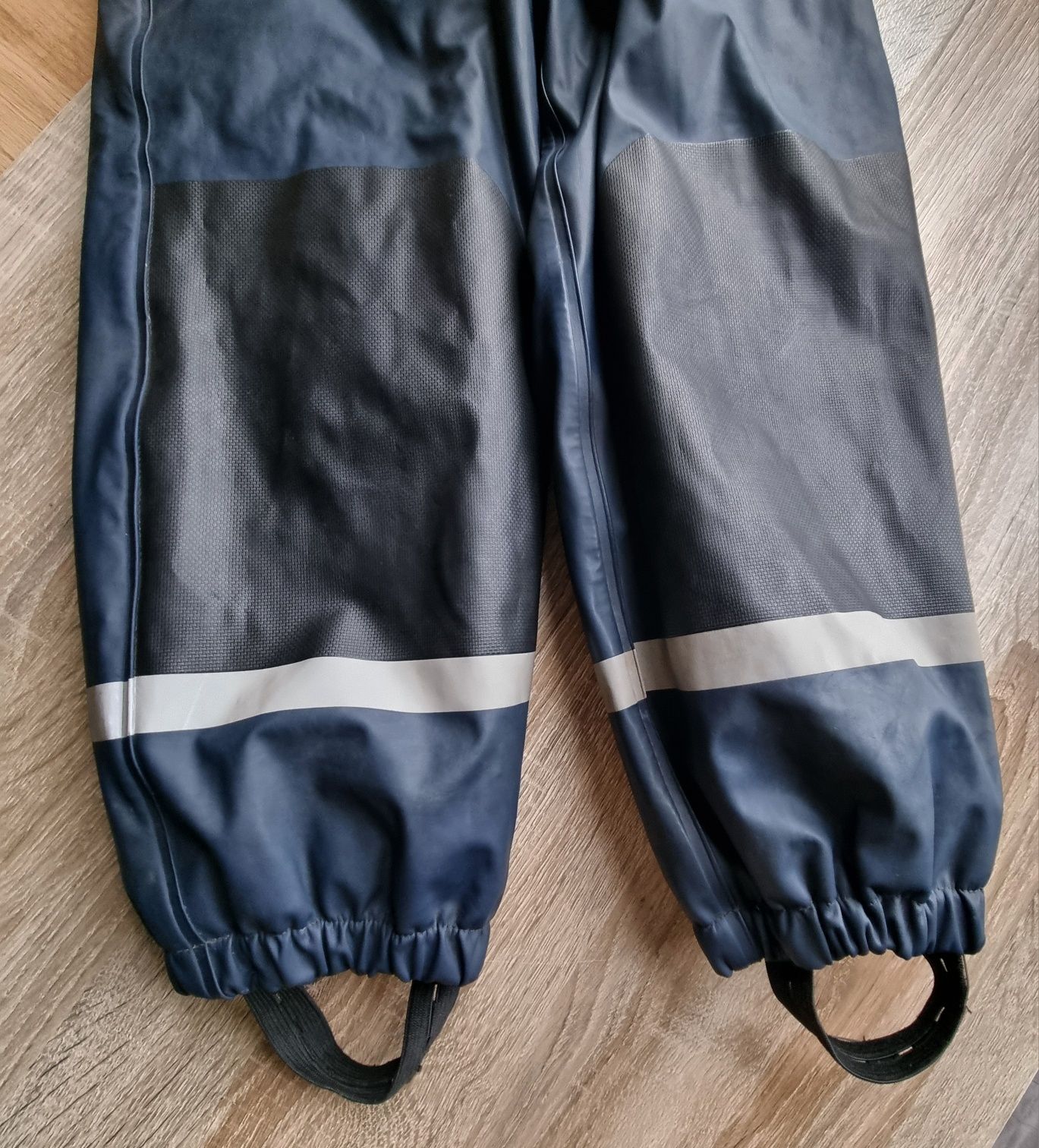 Spodnie gumowe na deszcz ocieplane z gumkami przeciwdeszczowe 110