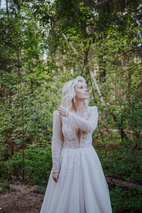 Suknia ślubna "Gloria" z długim rękawem Warszawa