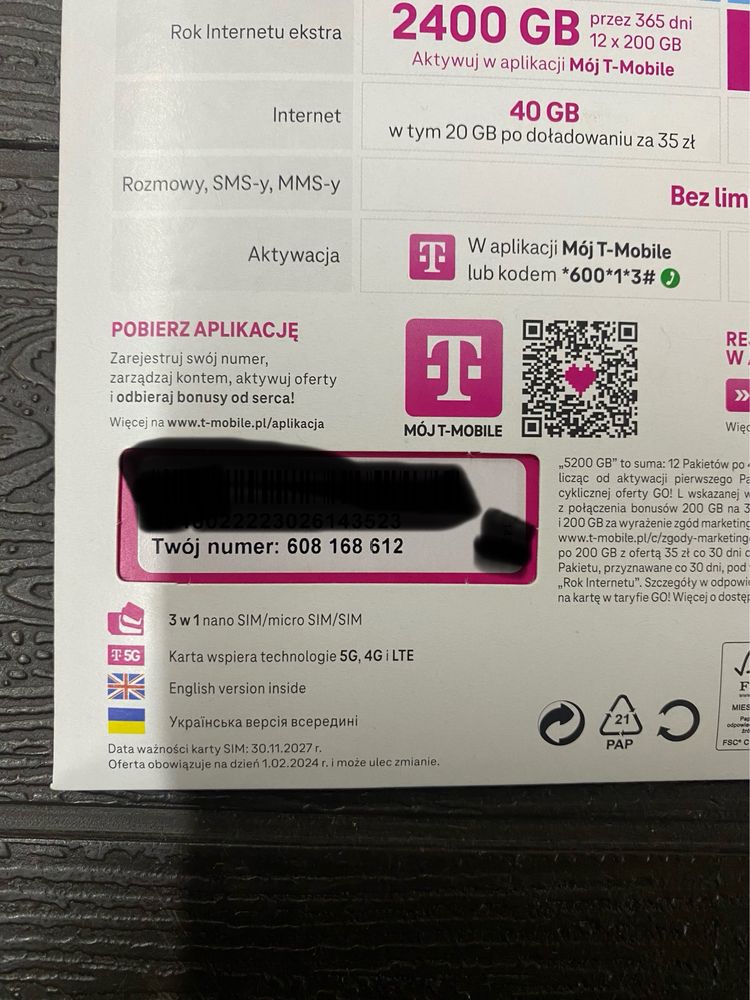 Złoty numer para T-Mobile
