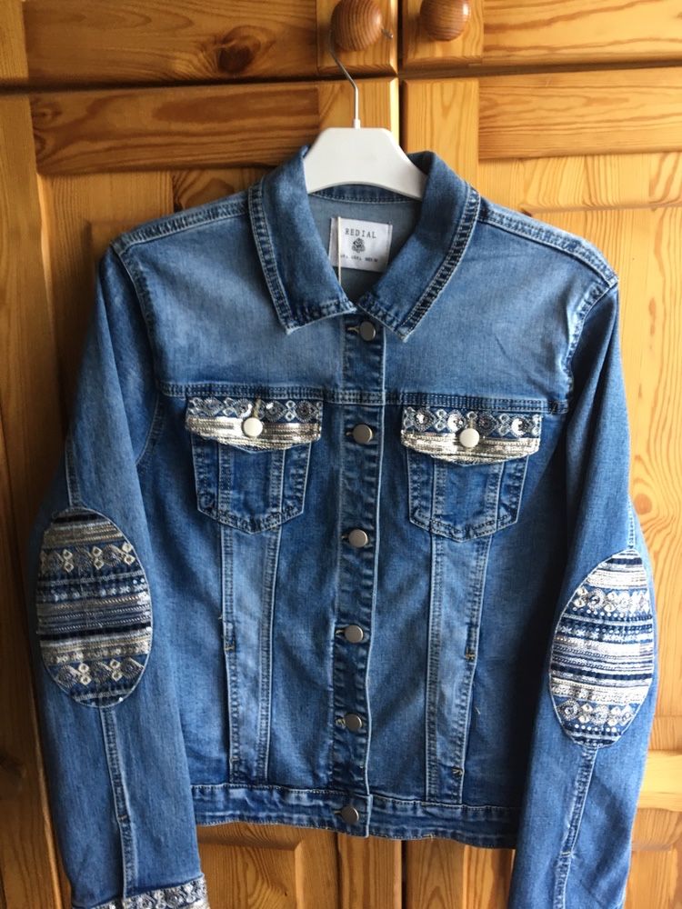 Nowa jeansowa kurtka z cekinami rozm.L /40 TK Maxx