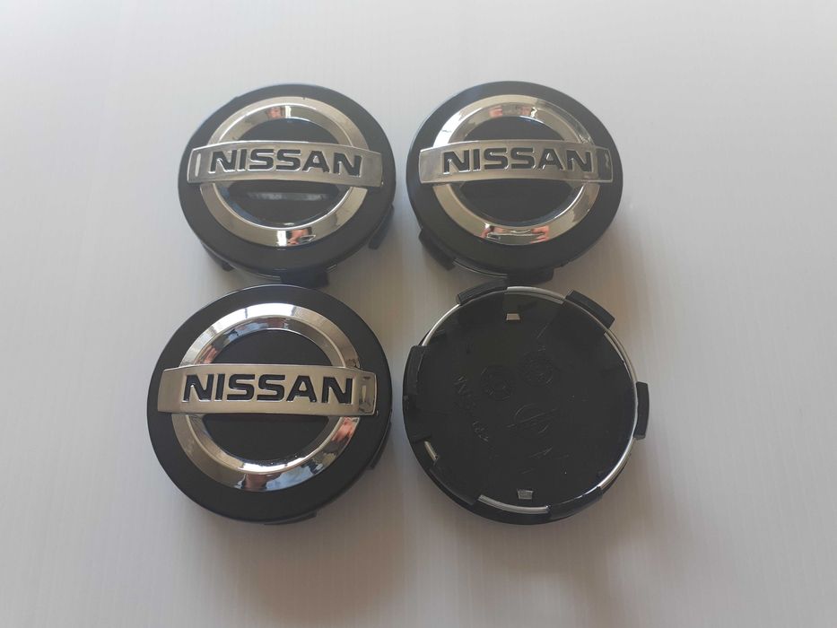 Centros/tampas de jante completos Nissan com 54, 58, 60, 65 e 68 mm
