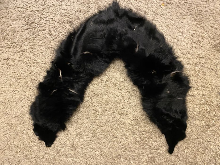 Futrzany kołnierz  czarny futro naturalne szal z futra