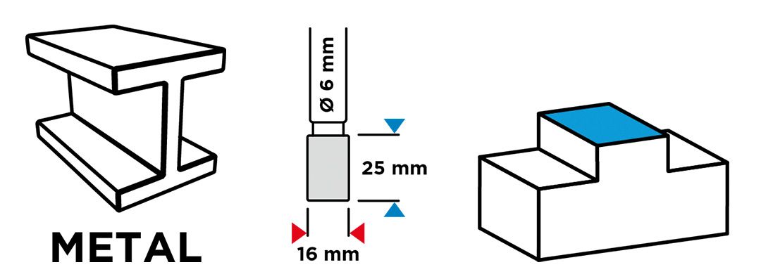 Frez Do Metalu Hm, Typ A (Walcowy), 16 X 25 Mm, Trzpień 6 X 45 Mm