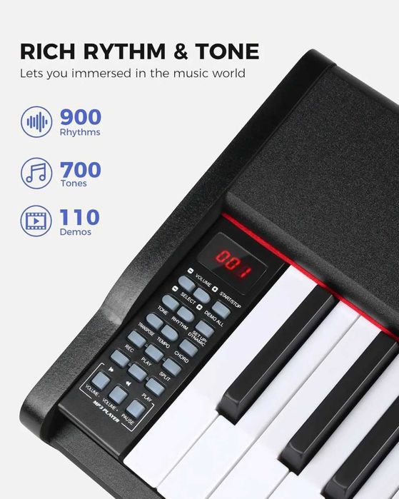 Цифрове піаніно Fesley FEP300 (педаль, пюпітр, навушники, адаптер)