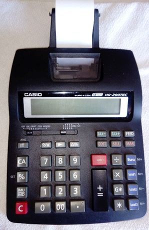 máquina de calcular - rolo - casio - HR 200 TEC