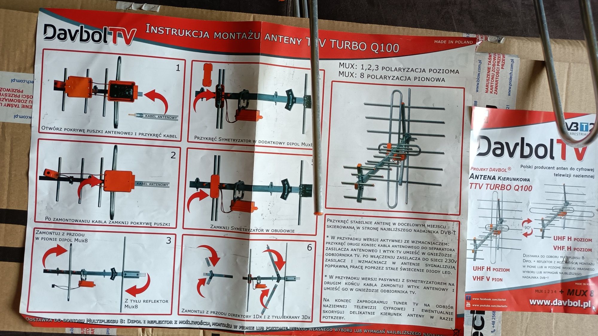 Antena zewnętrzna Blow mux 8 h+v