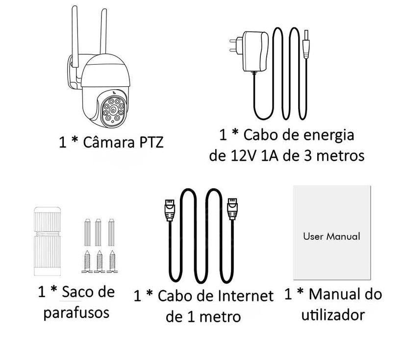 Câmara * Exterior * FullHD * 5MP * Zoom Ótico 5X * Visão noturna