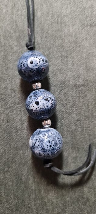 Korale, zawieszka, ,ceramika, kulki.