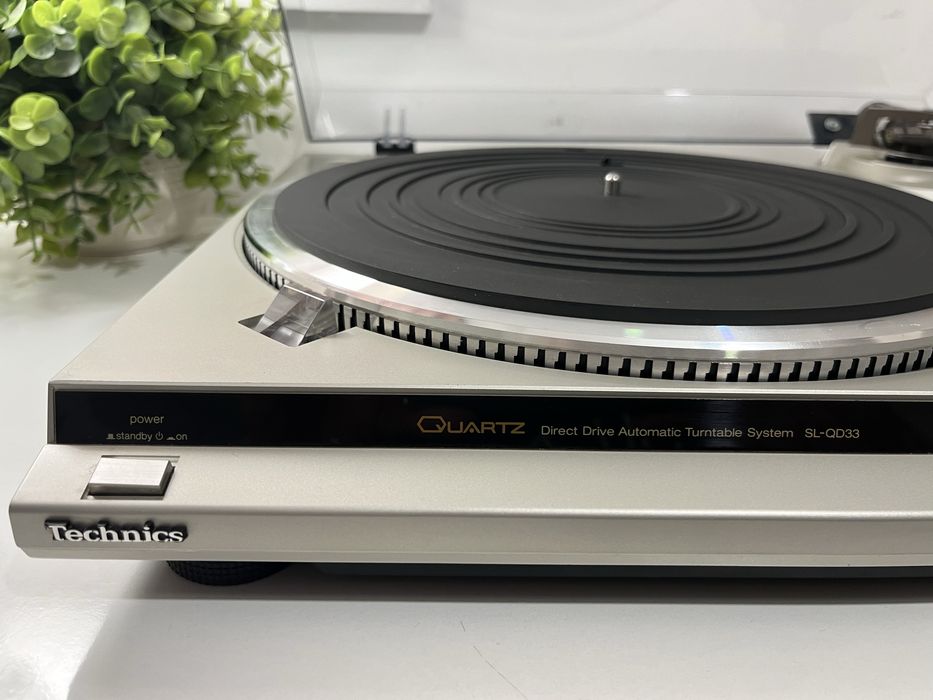Gramofon Technics SL QD33 po serwisie, szampański i grafitowy