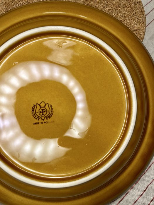 Talerze głębokie PRL Pruszków Porcelit 5 szt