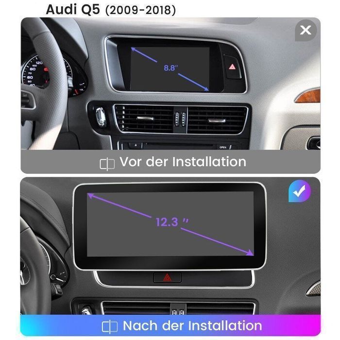 Radio nawigacja Audi Q5 2009 - 2017 DSP 12.3 cali Android 8GB 128GB