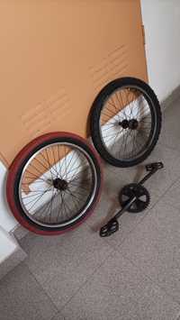Rodas BMX, pedaleira bmx com pedais
