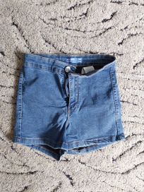 Spodenki jeans niebieski rozmiar 34 skiny sinsay