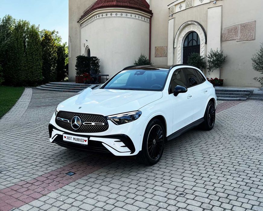 Samochód do ślubu Biały MERCEDES GLC SUV AMG | Auto do ślubu Warszawa