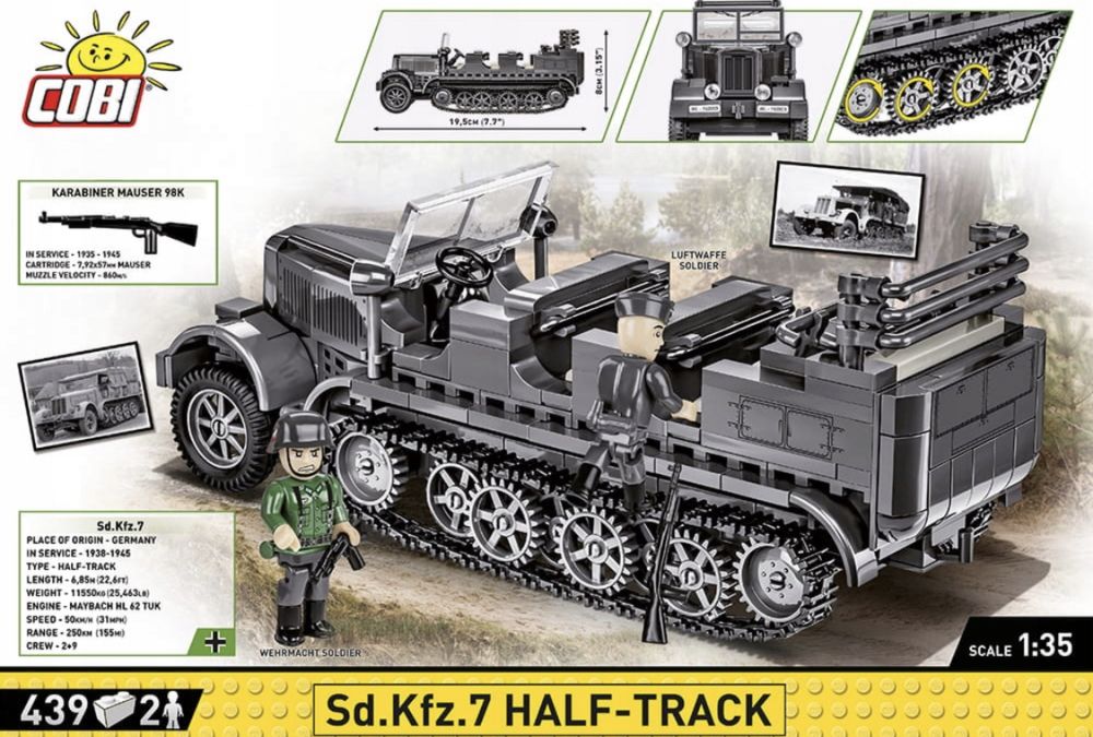 Klocki cobi 2275 Half-Track ciągnik artyleryjski