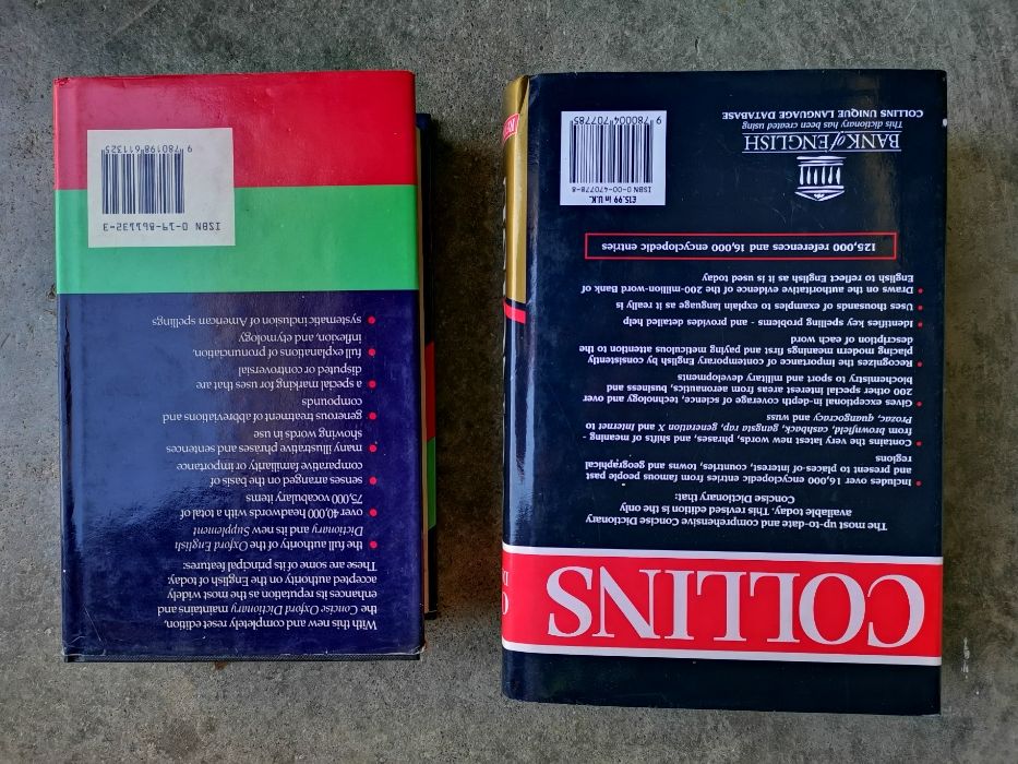 Dicionários de inglês Collins e Oxford