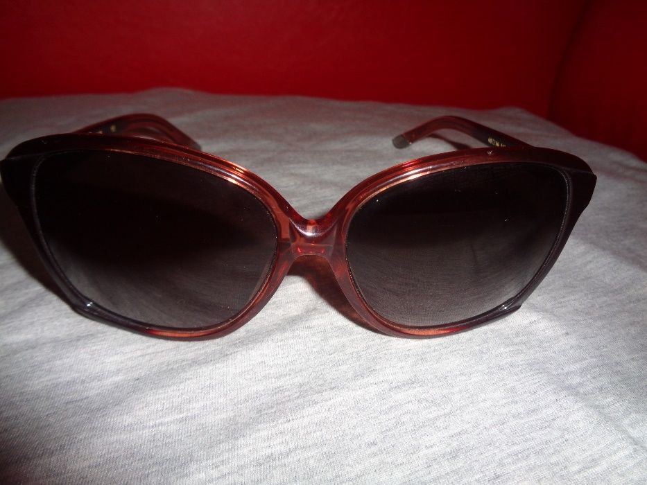 PATRICK COX oryginalne brązowe duże modne okulary przeciwsłoneczne