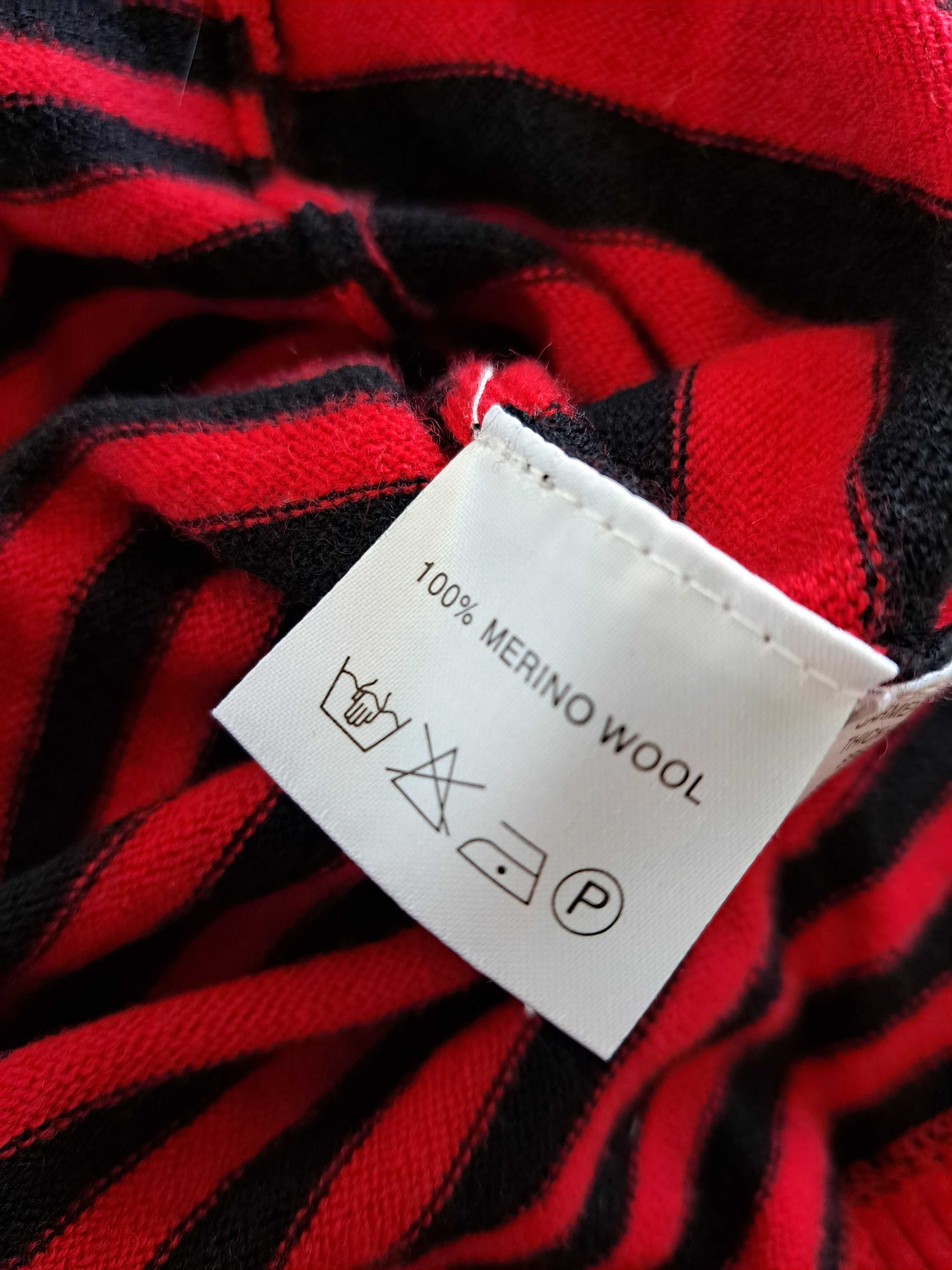 Sweter w paski merino