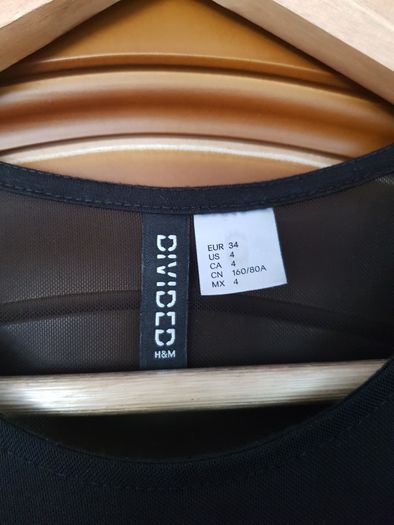 Krótka sukienka z siateczką H&M rozmiar 34 XS
