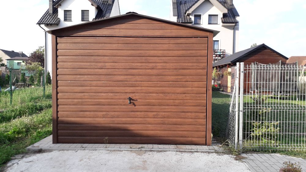 Garaże blaszaki Producent Cała Polska 3x5 Orzech Drewnopodobny
