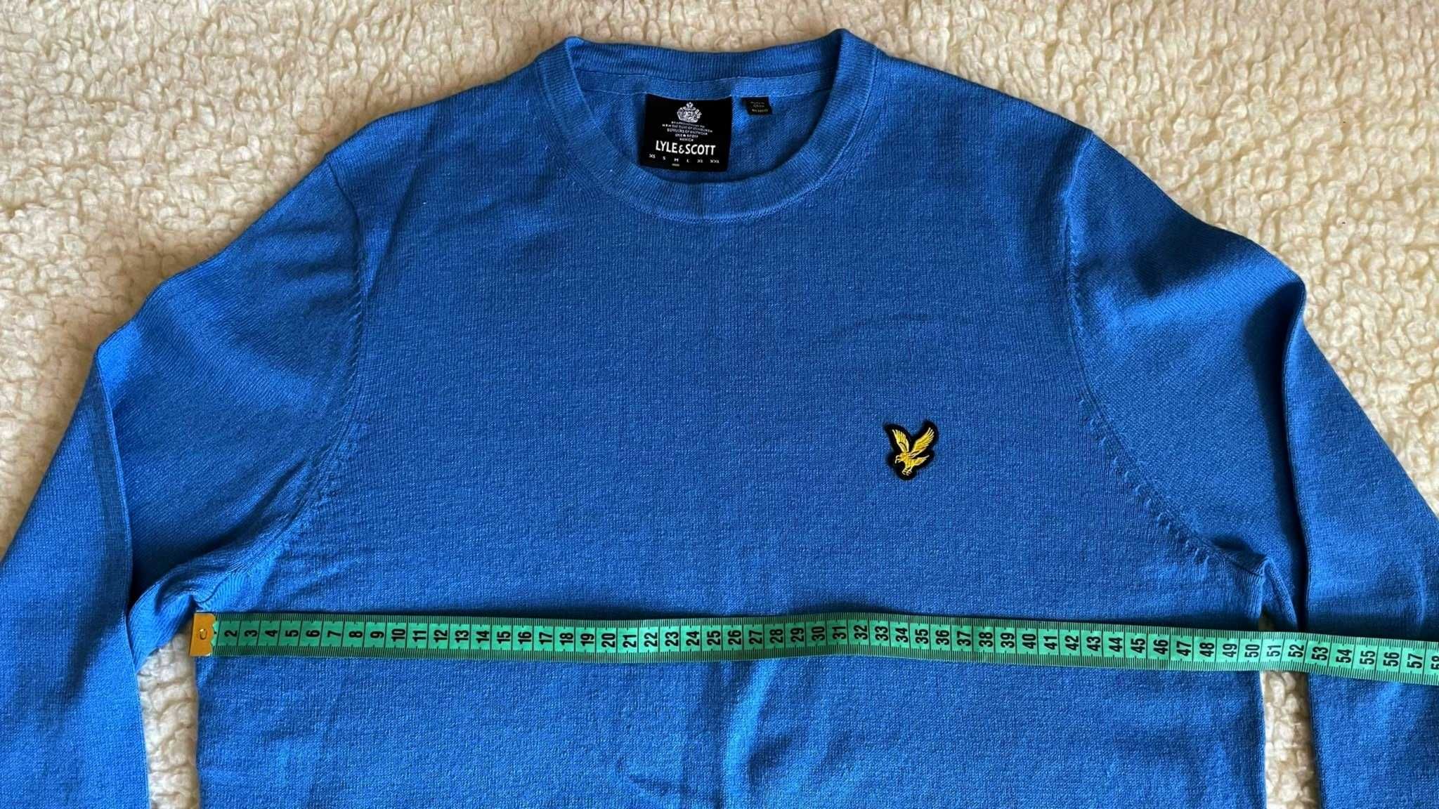 Sweter męski 15% wełna Lyle & Scott, rozmiar M.