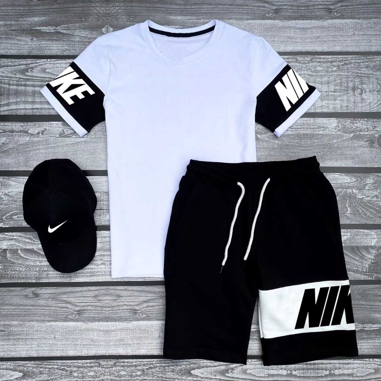 Чоловічий спортивний костюм на літо Nike футболка+ шорти комплект Найк