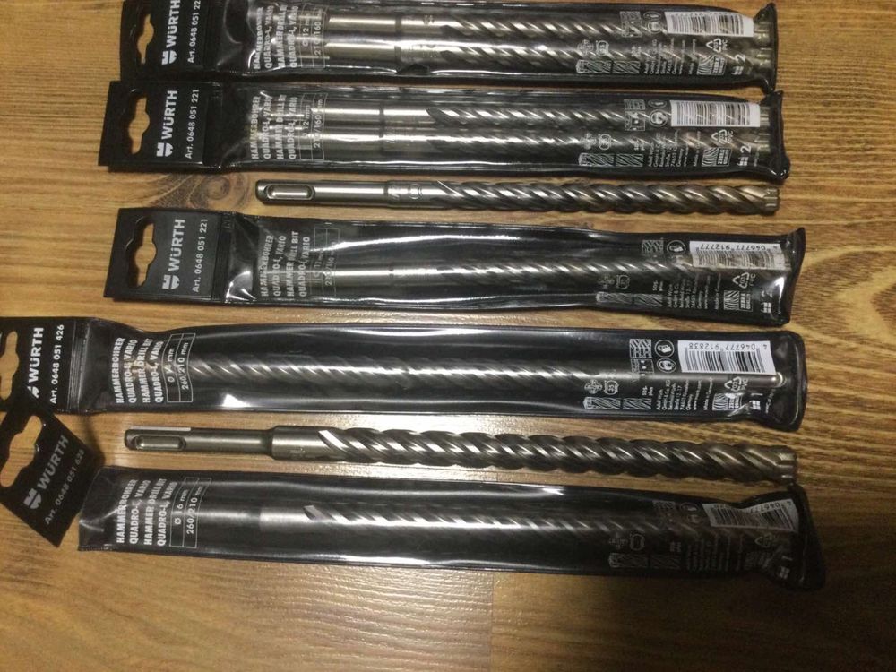 Сверла з Німеччини. Бури по бетону Würth (Zebra), Heller,Hilti.