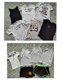 Paka dla dziewczynki lato 158-164 koszulki spodenki h&m new yorker c&a