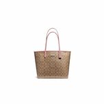 Сумка Coach City Tote In Signature Canvas Light Brown/Pink