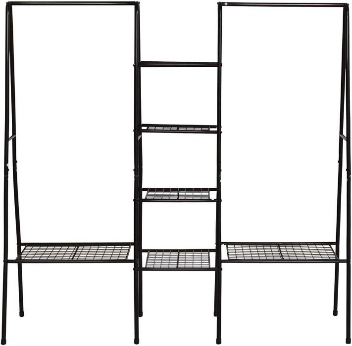 Cabide roupa e sapateira metal [BRANCO ou PRETO] 153x152x45,5cm - NOVO
