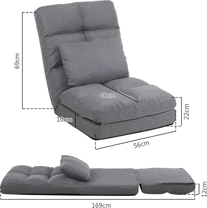 FLOGUOOR Ergonomiczne krzesło podłogowe z regulowanym oparciem