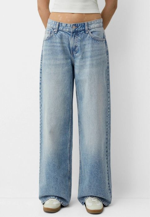 Bershka Boyfriend Baggy Широкі Бедровки Джинси