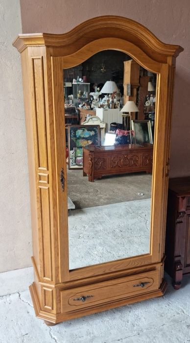 Szafa dębowa jedno drzwiowa z lustrem