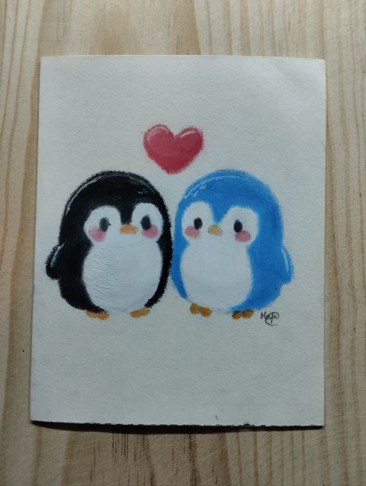 Postal de pinguins