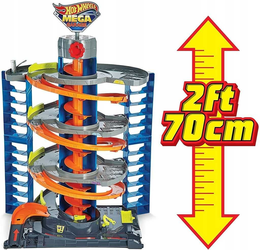 Hot Wheels Zakręcony Mega garaż Zestaw do zabawy Garaż z parkingiem