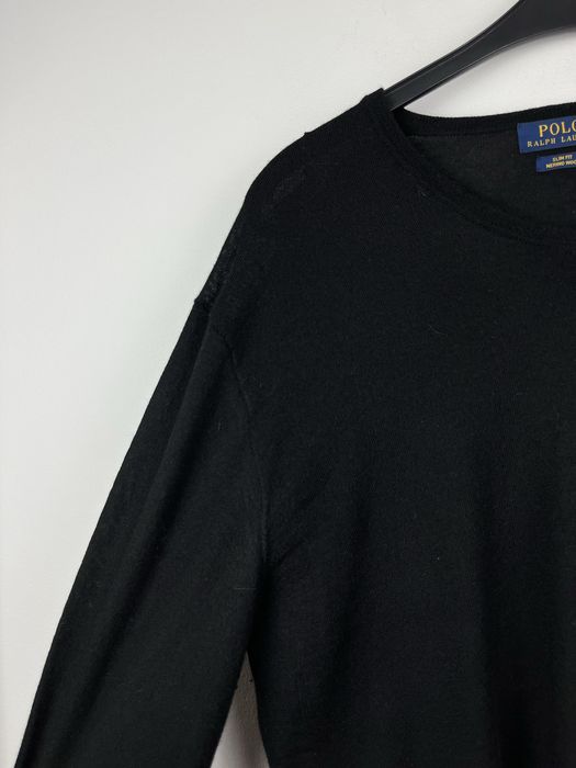 Czarny sweter męski z wełny merino Polo Ralph Lauren rozmiar XL fit L