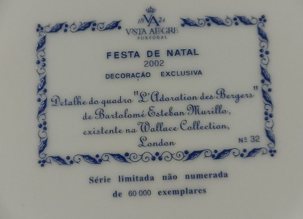 Prato de Natal, Vista Alegre 2002.