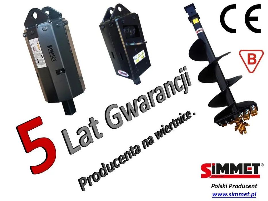 Simmet  Wiertnica hydrauliczna do minikoparki, koparka 5 LAT GWARANCJI SIMMET®