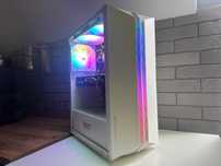 Biały Komputer Gamingowy RX 570 RGB 16gb RAM Intel i5 Wydajny 500GB