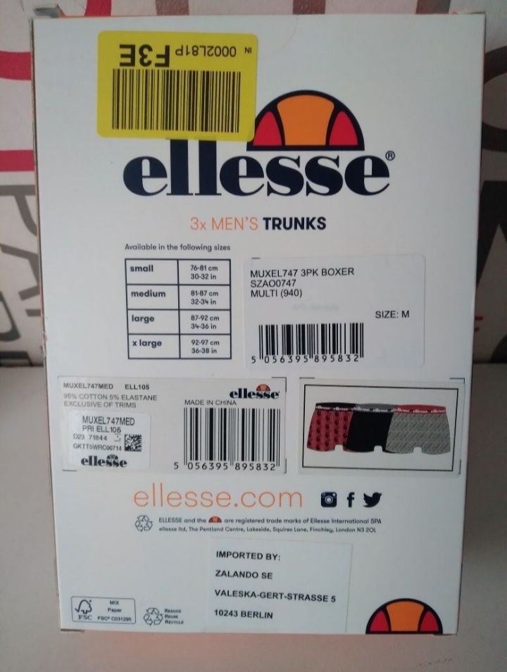 Bokserki Ellesse r. M 3-pack - oryginał