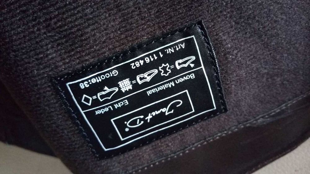 Демісезон Чоботи "Janet D", шкіряні, каблук 6см, 38