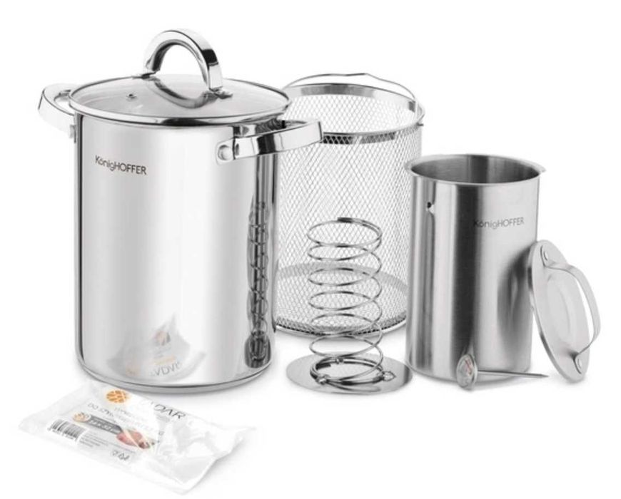 zestaw SZYNKOWAR + GARNEK worki TERMOMETR garnek do WĘDLIN 1.5 kg