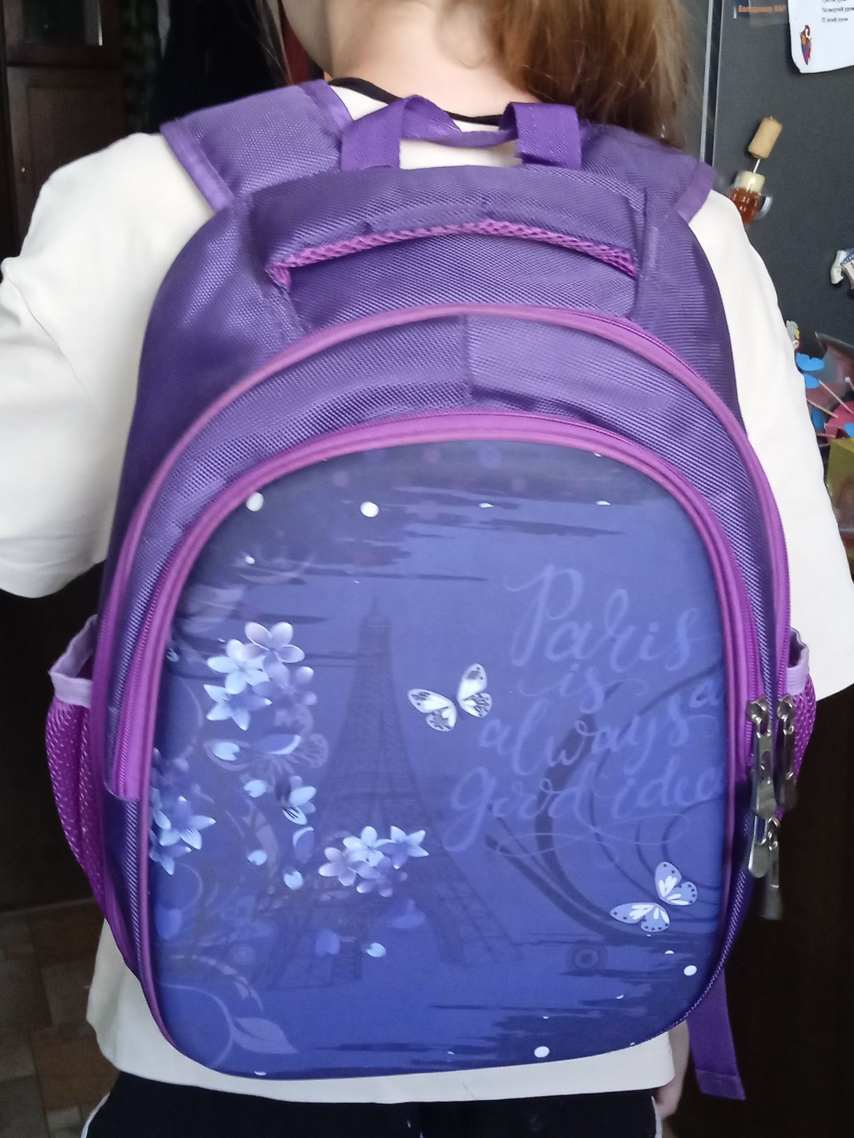 Каркасний ортопедичний шкільний дитячий рюкзак для дівчинки / Каркасны