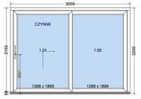 drzwi balkonowe HST przesuwne 3000x2200