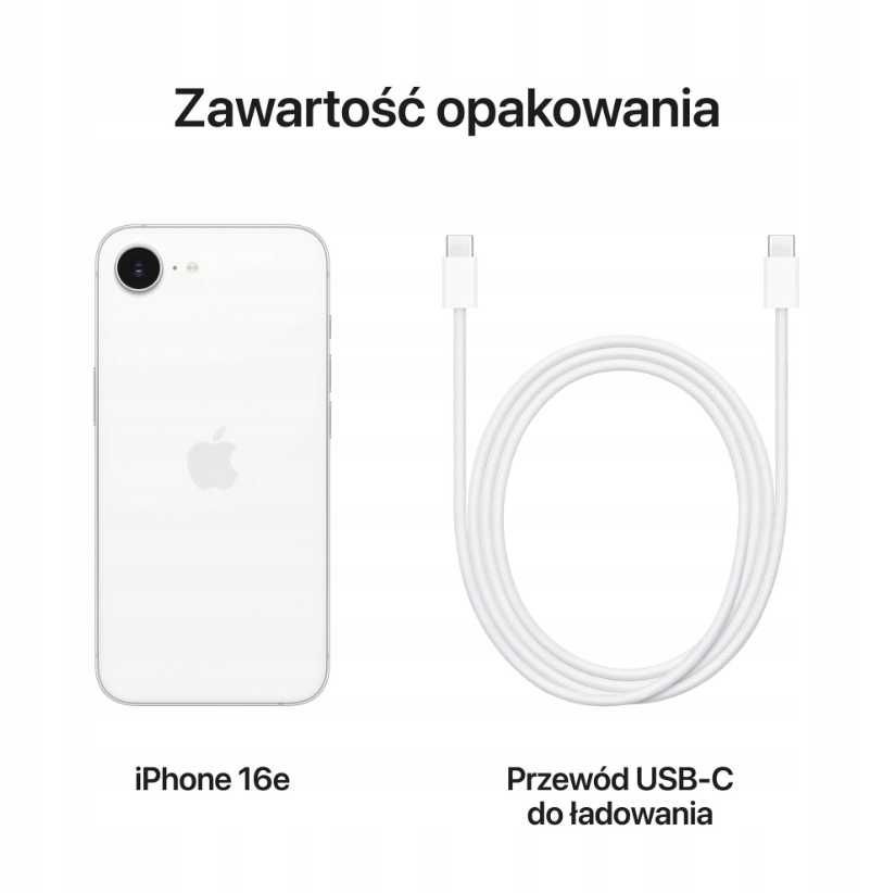 Smartfon Apple iPhone 16E 128GB Biały OLED, Super Retina XDR